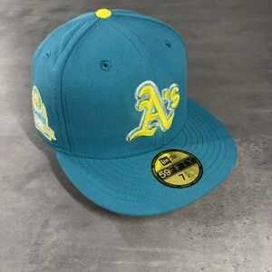 Hat Club Oakland Athletics A's New Era Cap 7 1/4 Ice Cold Fashion Breakaway Teal